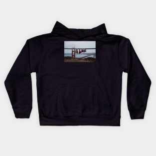 Foggy Golden Gate Bridge Love Locks San Francisco CA Kids Hoodie